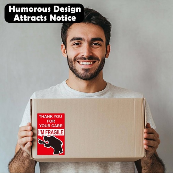 50 Funny Fragile and TY Mail Carrier Stickers - Picture 5 of 10